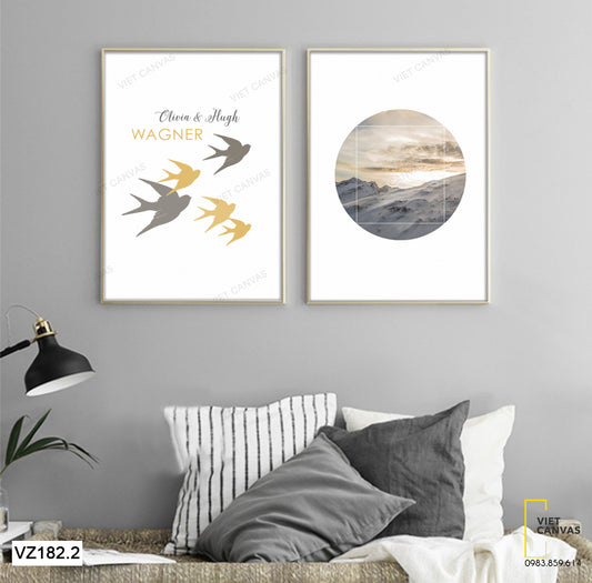 Bộ 2 Tranh Đàn Én Bay Lượn Và Sa Mạc - VZ182.2