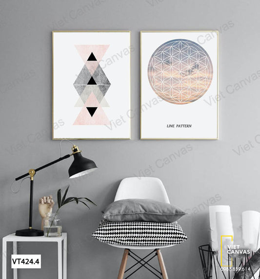 Bộ 2 Tranh Hình Tròn Và Tam Giác - VT424.4