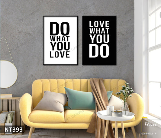 Bộ 2 Tranh Quotes Do What You Love - NT393