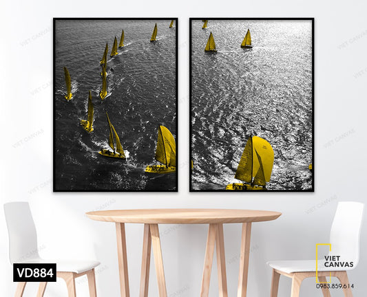 Bộ 2 Tranh Đoàn Thuyền Trên Biển - VD884