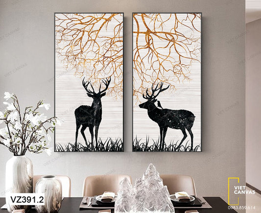 Bộ 2 Tranh Đôi Hươu Ấn Tượng - VZ391.2