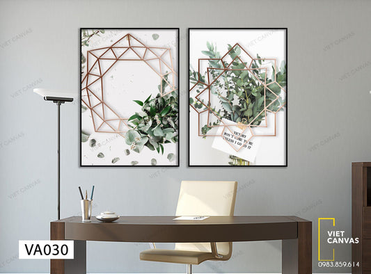 Bộ 2 Tranh Lá Cây Xanh - VA030