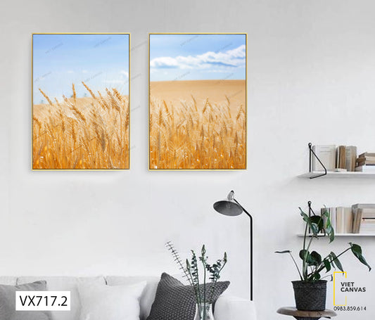 Bộ 2 Tranh Đồng Lúa Bát Ngát - VX717.2