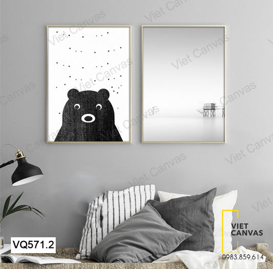 Bộ 2 Tranh Gấu Và Biển - VQ571.2
