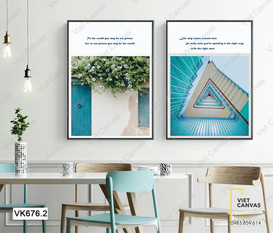 Bộ 2 Tranh Hoa Và Bậc Thang - VK676.2