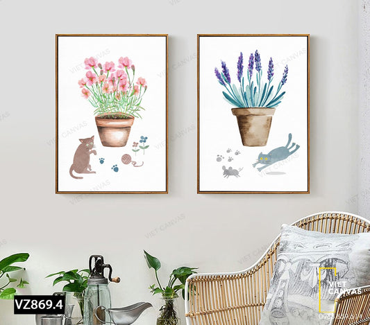 Bộ 2 Tranh Hai Chậu Hoa - VZ869.4