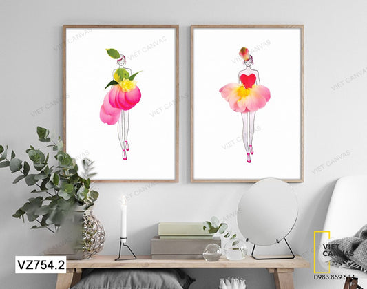 Bộ 2 Tranh Hai Quý Cô Xinh Đẹp - VZ754.2