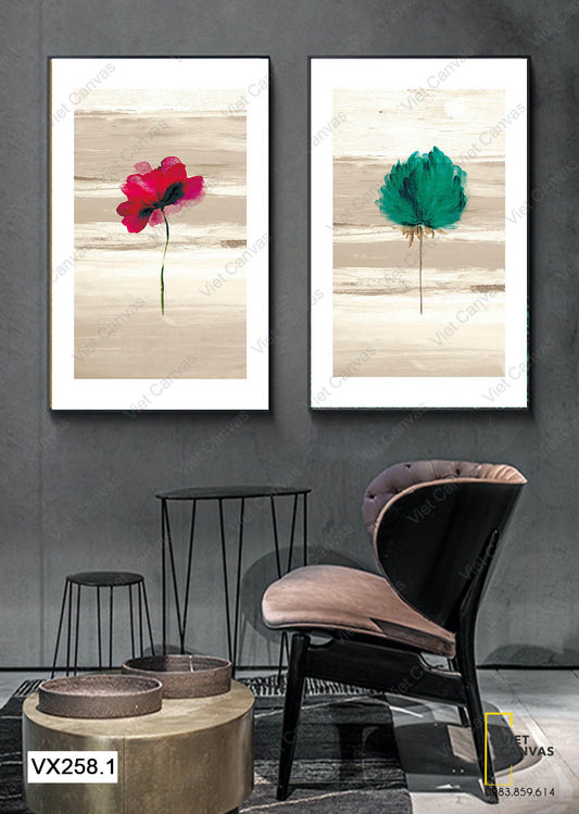 Bộ 2 Tranh Hai Bông Hoa - VX258.1