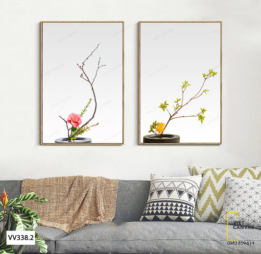 Bộ 2 Tranh Hai Nhành Hoa - VV338.2