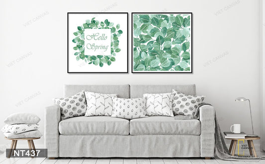 Bộ 2 Tranh Lá Cây Xanh - NT437