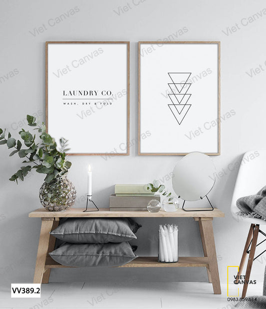 Bộ 2 Tranh Hình Tam Giác Và Quotes - VV389.2