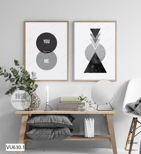 Bộ 2 Tranh Hình Tròn Và Tam Giác - VU630.1