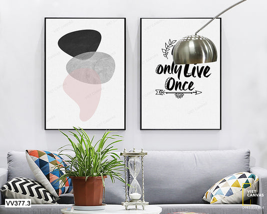 Bộ 2 Tranh Viên Sỏi Và Quotes - VV377.3