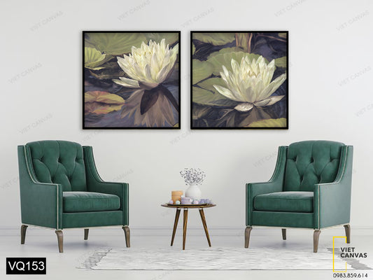 Bộ 2 Tranh Hoa Súng Trắng - VQ153