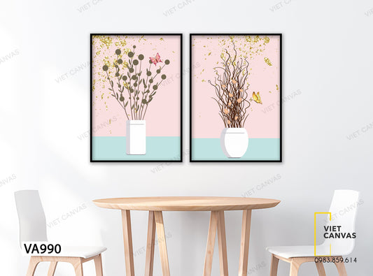 Bộ 2 Tranh Lọ Cây Hoa - VA990