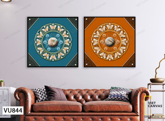 Bộ 2 Tranh Họa Tiết Cánh Bướm - VU844