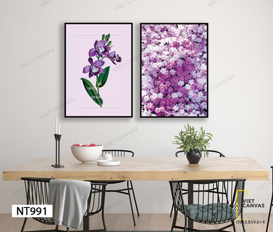 Bộ 2 Tranh Hoa Tím Mộng Mơ - NT991