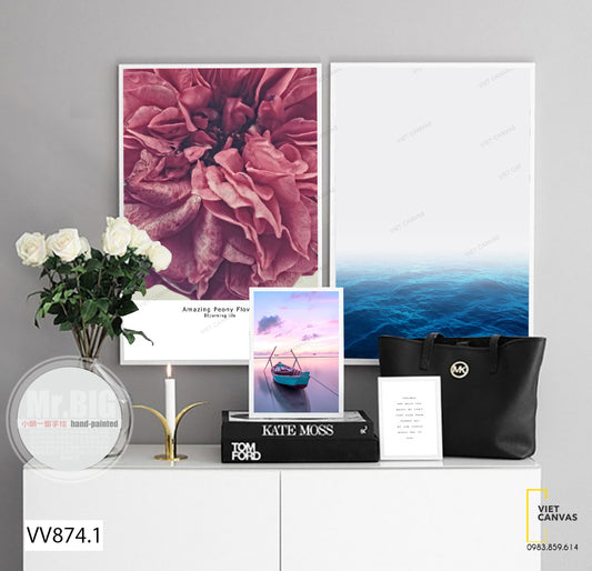 Bộ 2 Tranh Hoa Và Biển - VV874.1