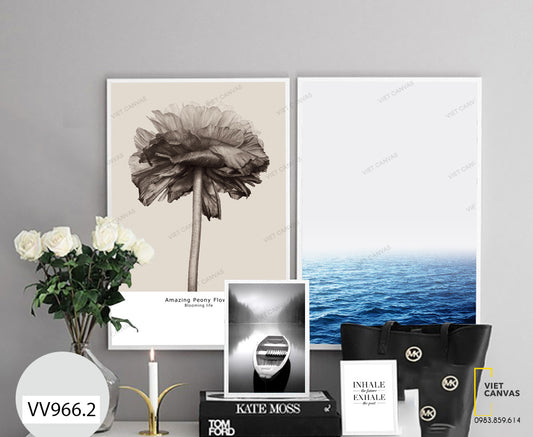 Bộ 2 Tranh Hoa Và Biển - VV966.2