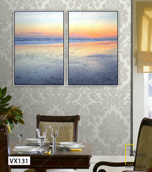 Bộ 2 Tranh Hoàng Hôn Trên Biển - VX131