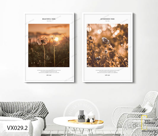 Bộ 2 Tranh Hoàng Hôn Trên Rừng Cây Dại - VX029.2
