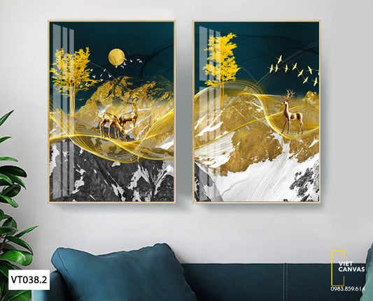 Bộ 2 Tranh Hươu Và Cây - VT038.2