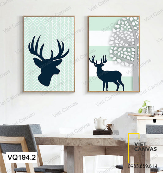 Bộ 2 Tranh Hươu Và Cây - VQ194.2