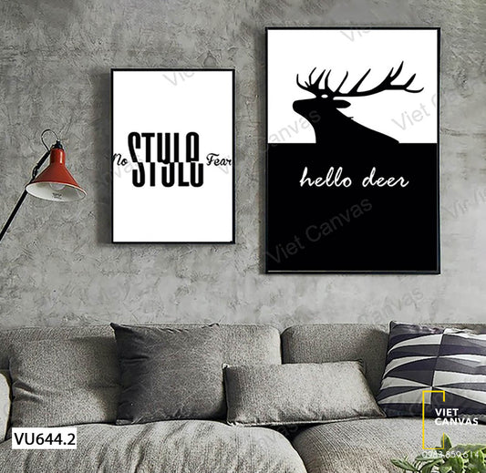 Bộ 2 Tranh Hươu Và Quotes - VU644.2