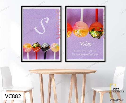 Bộ 2 Tranh Kẹo Mút Ngọt Ngào - VC882