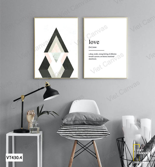 Bộ 2 Tranh Khối Hình Và Quotes - VT430.4