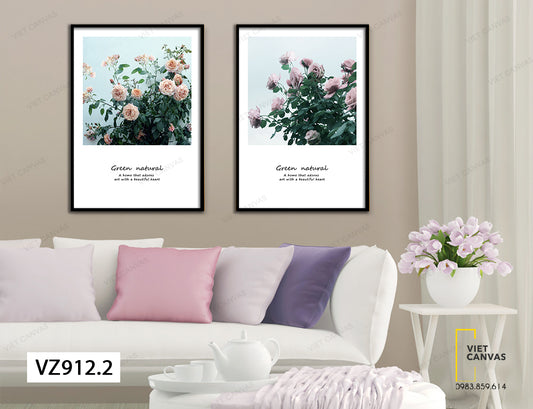 Bộ 2 Tranh Khóm Hồng Rực Rỡ - VZ912.2