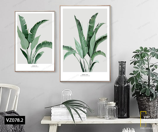 Bộ 2 Tranh Khóm Lá Xanh Mướt - VZ078.2