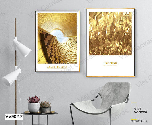 Bộ 2 Tranh Kiến Trúc Và Ánh Đèn - VV902.2