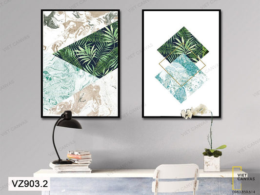 Bộ 2 Tranh Lá Cây Tươi Mát - VZ903.2