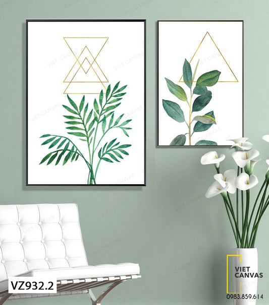 Bộ 2 Tranh Lá Cây Xanh - VZ932.2