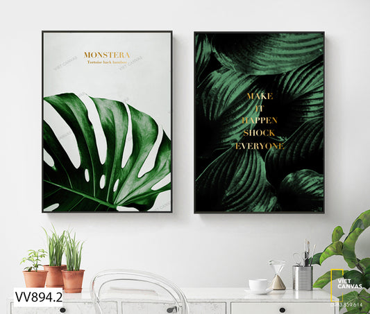 Bộ 2 Tranh Lá Cây Xanh - VV894.2