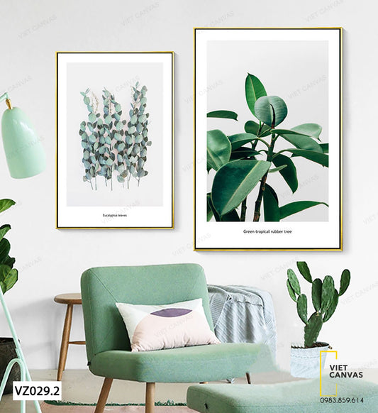 Bộ 2 Tranh Lá Xanh - VZ029.2