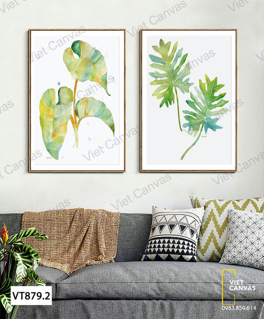 Bộ 2 Tranh Lá Xanh - VT879.2