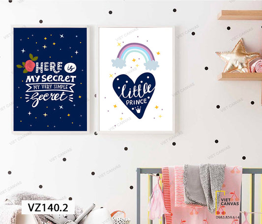 Bộ 2 Tranh Quotes Trắng Xanh - VZ140.2