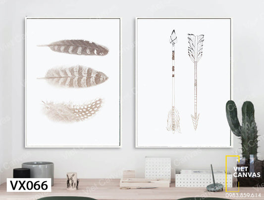Bộ 2 Tranh Lông Vũ Và Mũi Tên - VX066