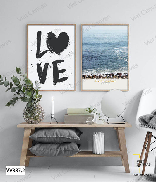 Bộ 2 Tranh Bãi Đá Và Biển - VV387.2