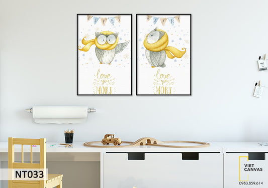 Bộ 2 Tranh Hoạt Hình Dễ Thương - NT033