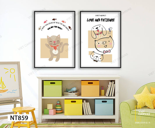 Bộ 2 Tranh Lovely Animals - NT859