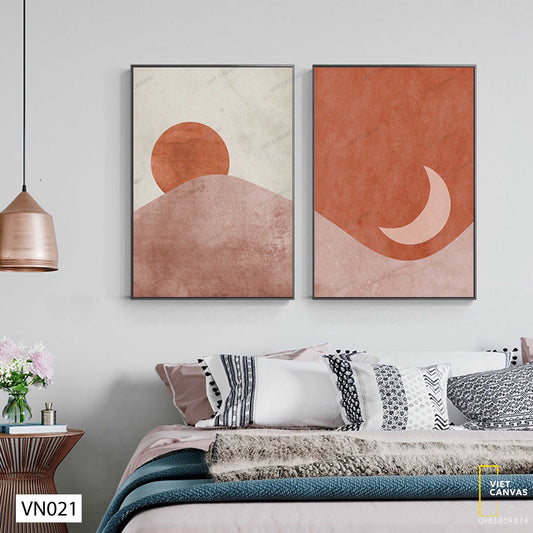 Bộ 2 Tranh Mặt Trời Và Mặt Trăng - VN021
