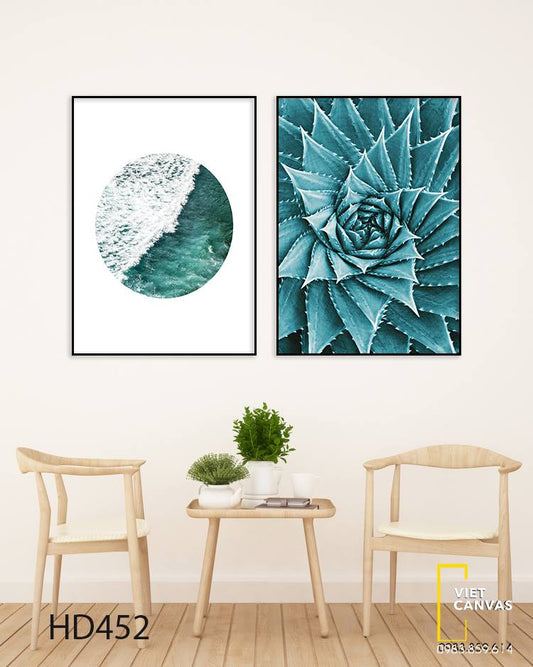 Bộ 2 Tranh Xương Rồng Và Biển Cả - HD452