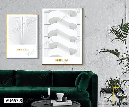 Bộ 2 Tranh Kiến Trúc Màu Trắng - VU657.3