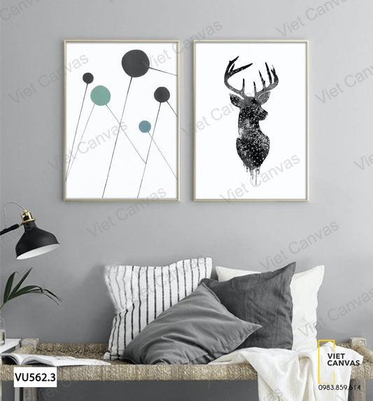 Bộ 2 Tranh Hươu Và Vòng Tròn - VU562.3
