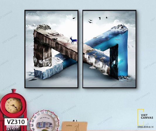 Bộ 2 Tranh Nai Giữa Đất Trời - VZ310