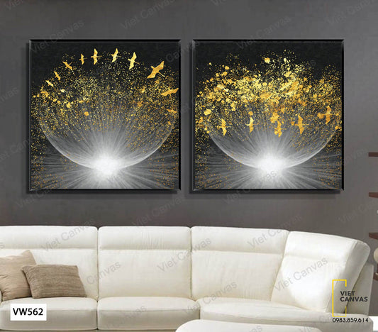 Bộ 2 Tranh Nguồn Sáng Và Đàn Chim - VW562