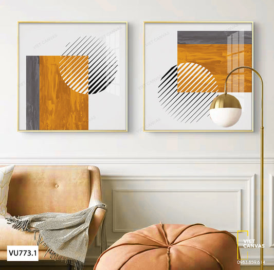 Bộ 2 Tranh Hình Tròn Và Hình Chữ Nhật - VU773.1